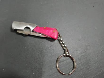 Pink gunshaped keychain knife