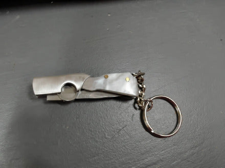 Silver gunshaped keychain knife