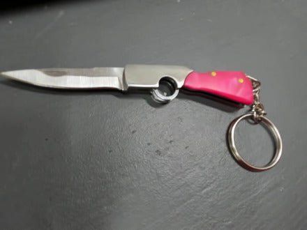 Pink gunshaped keychain knife