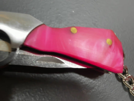 Pink gunshaped keychain knife